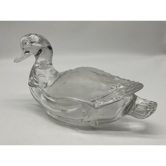 Hand Cut Led Crystal Duck Covered Dish, Made in West Germany Crystal Clear Ind. - Picture 13 of 16